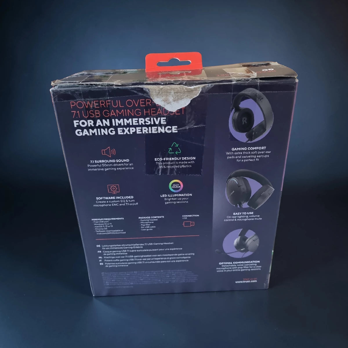 Trust GXT 490 Fayzo 7.1 USB Gaming Headset – Eco-friendly – PC/PS4/PS5