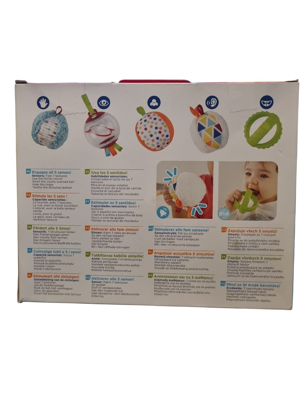 Fisher-Price Fünf Sinne Bälle – Baby Aktivitäts-Spielzeug Set (3M+)