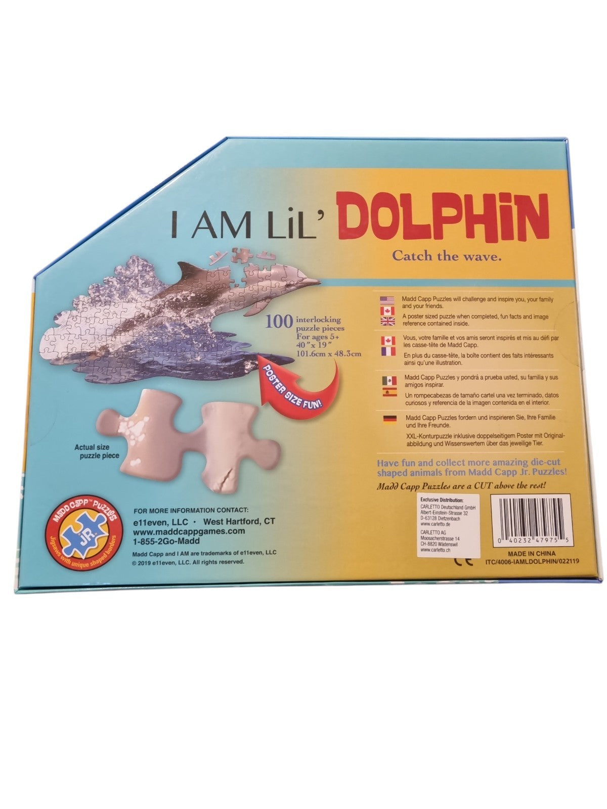 XXL Kinderpuzzle Delfin 100 Teile - Madd Capp I AM LIL' DOLPHIN - 101x48 cm
