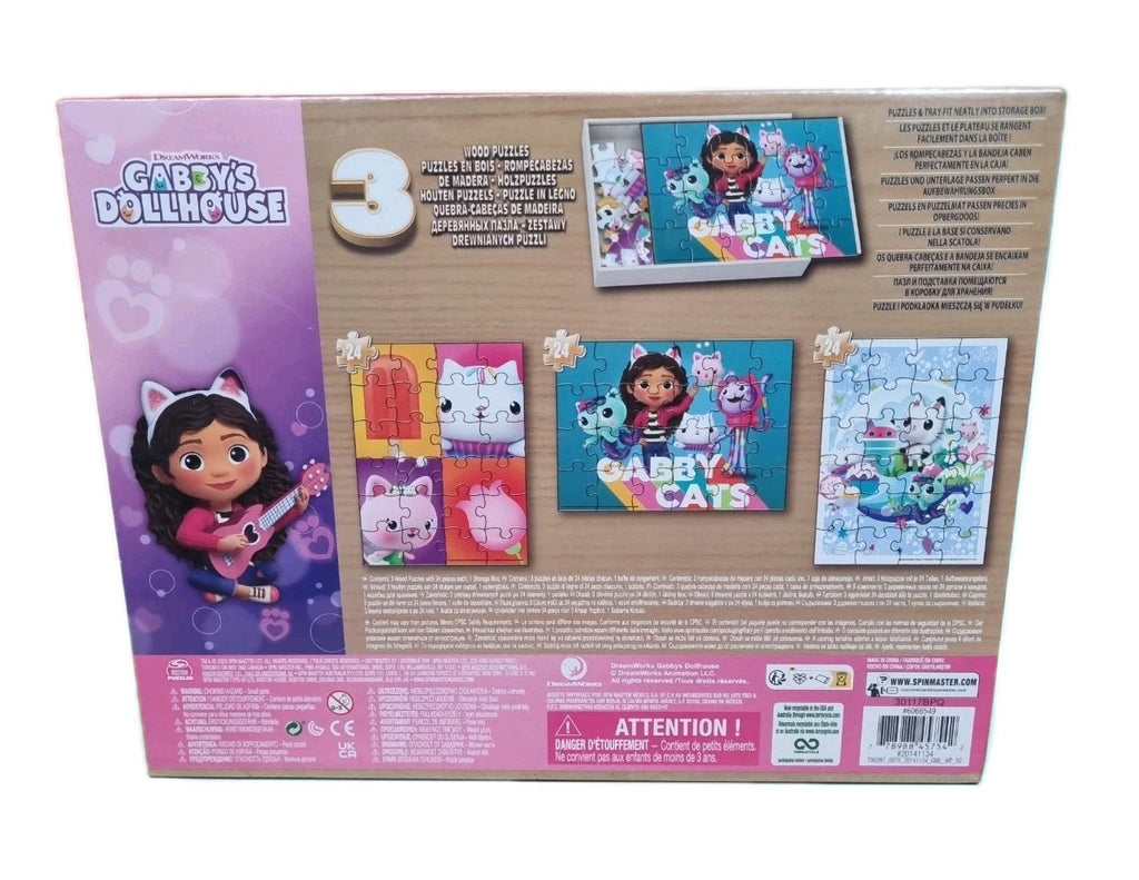 Gabby's Dollhouse Holz-Puzzle 3er Set - 3x 24 Teile - Spin Master