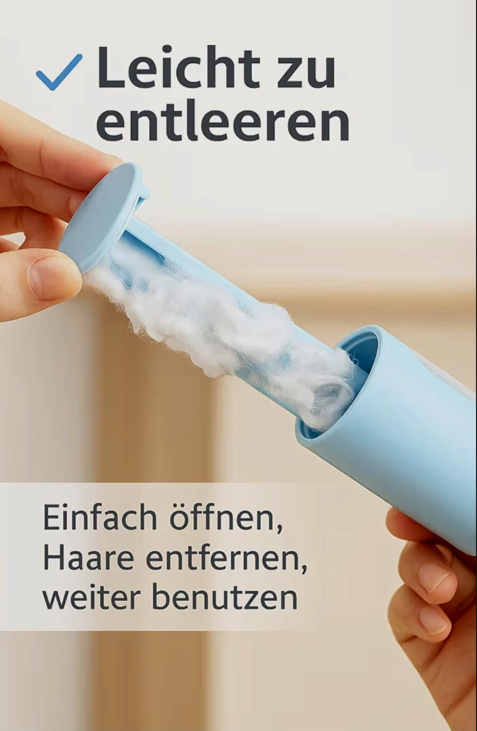 ONEWIPE Fusselrolle Selbstreinigend Tierhaarentferner Hunde Katzen Haare NEU OVP