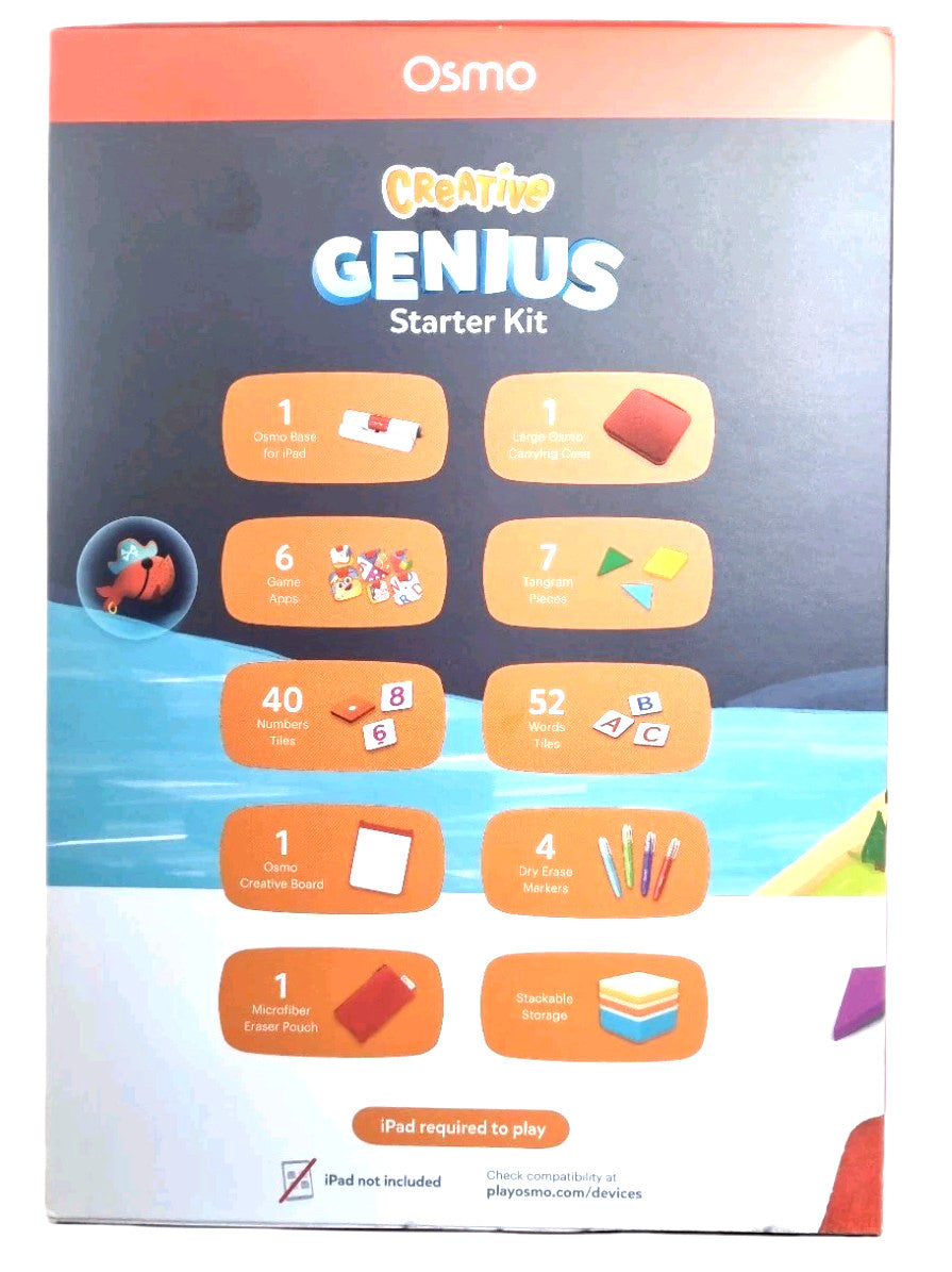 Osmo XXL Creative Genius Starter Kit iPad Lernspiel 6 Spiele Set Top Zustand B-W