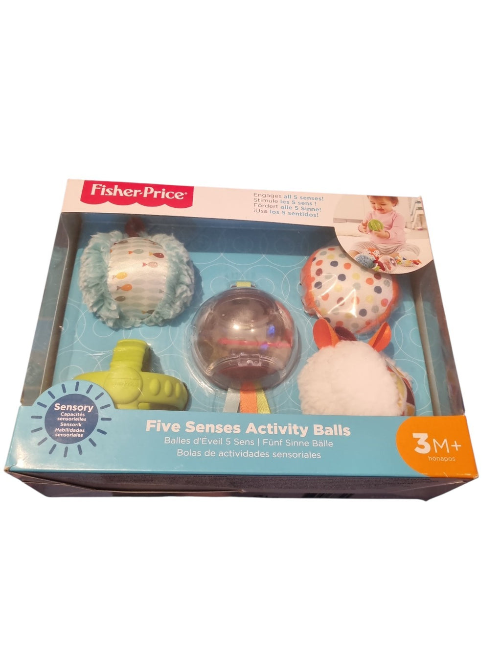 Fisher-Price Fünf Sinne Bälle – Baby Aktivitäts-Spielzeug Set (3M+)