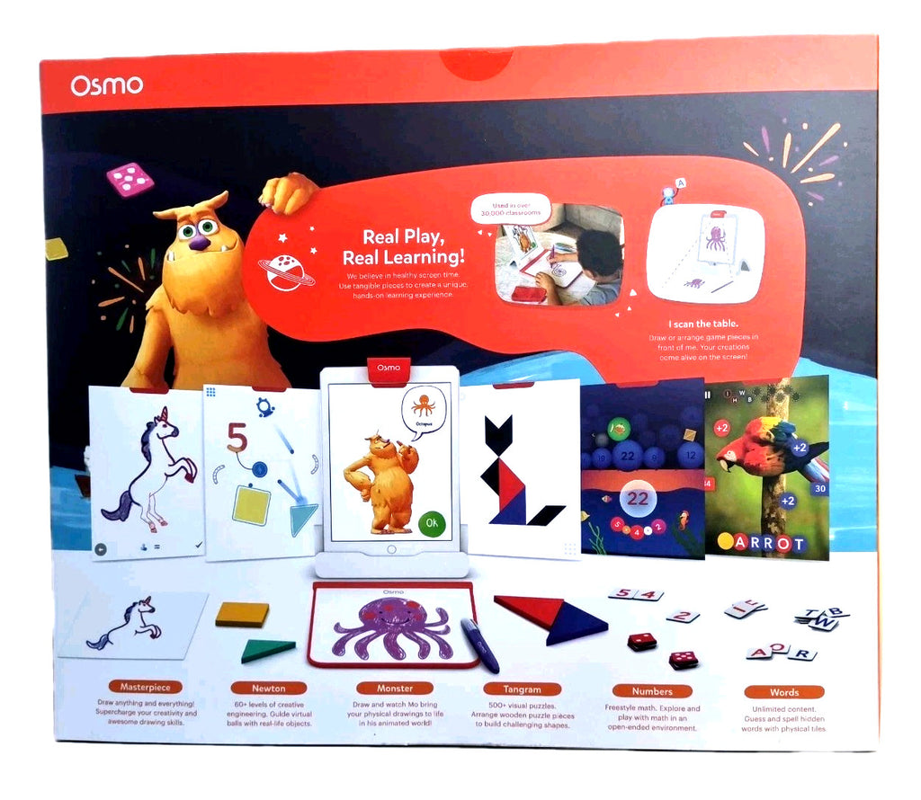 Osmo XXL Creative Genius Starter Kit iPad Lernspiel 6 Spiele Set Top Zustand B-W